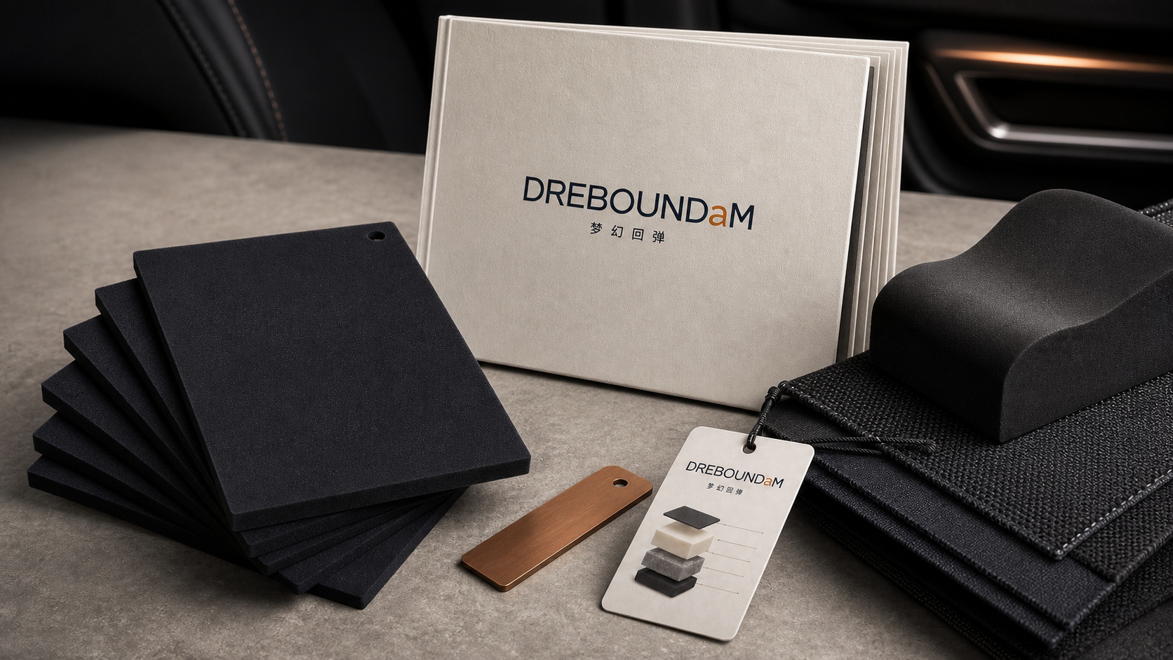 DREBOUNDaM 材料样块与座椅舒适材料展示